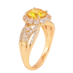 Каблучка Xuping колір Позолота 18K "Візерунок з жовтим кристалом" фото №2