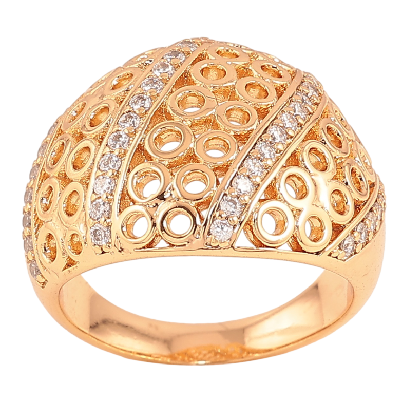 Каблучка Xuping колір Позолота 18K "Різний купол з кристалами" фото №1