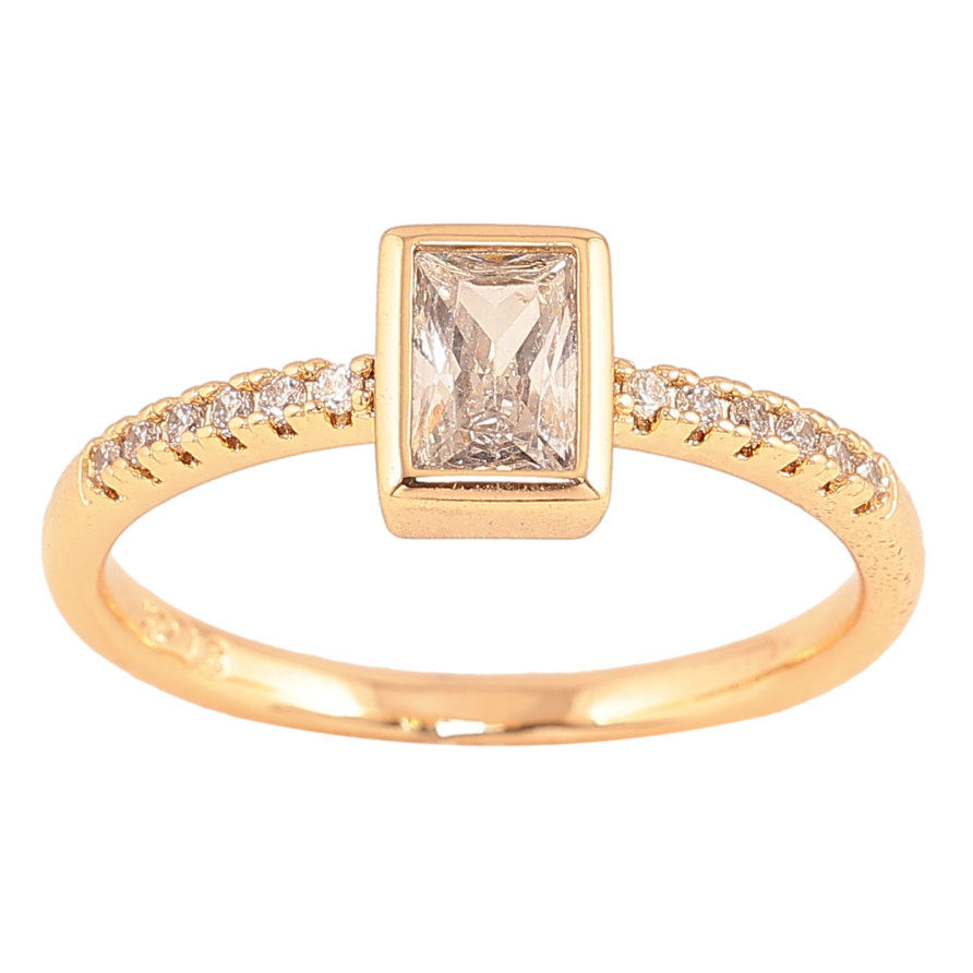 Каблучка Xuping колір Позолота 18K "Візерунок з кристалами" фото №1 Каблучка Xuping колір Позолота 18K "Візерунок з кристалами" фото №1