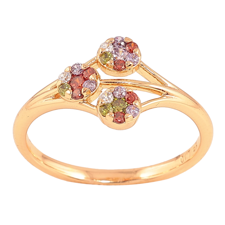 Каблучка Xuping колір Позолота 18K "Візерунок з кольоровими кристалами" фото №13