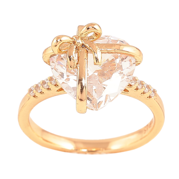 Каблучка Xuping колір Позолота 18K "Кристал з бантом" фото №24