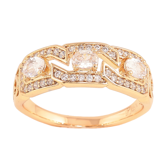 Кольцо Xuping цвет Позолота 18K "Узор с инкрустацией кристаллами" фото №1 Кольцо Xuping цвет Позолота 18K "Узор с инкрустацией кристаллами" фото №1