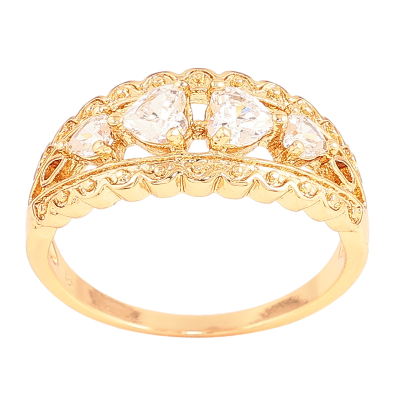 Каблучка Xuping колір Позолота 18K "Візерунок з кристалами" фото №2