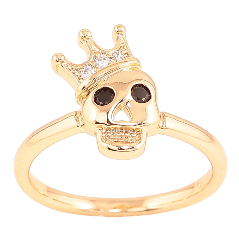 Каблучка Xuping колір Позолота 18K "Череп з кристалами" фото №1