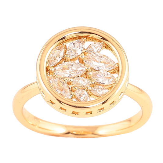 Каблучка Xuping колір Позолота 18K "Візерунок з інкрустацією кристалами" фото №1