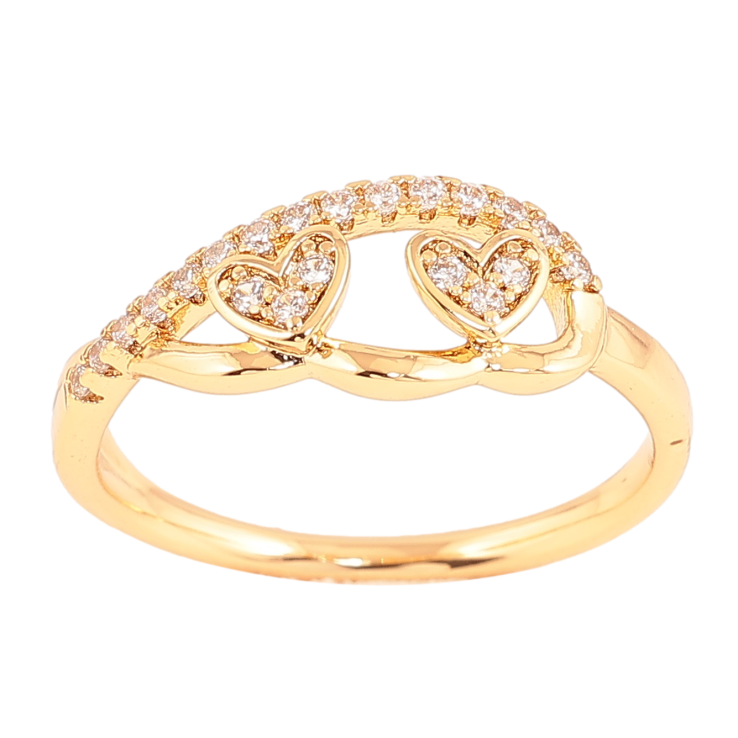 Кольцо Xuping цвет Позолота 18K "Узор сердечки с кристаллами" фото №19