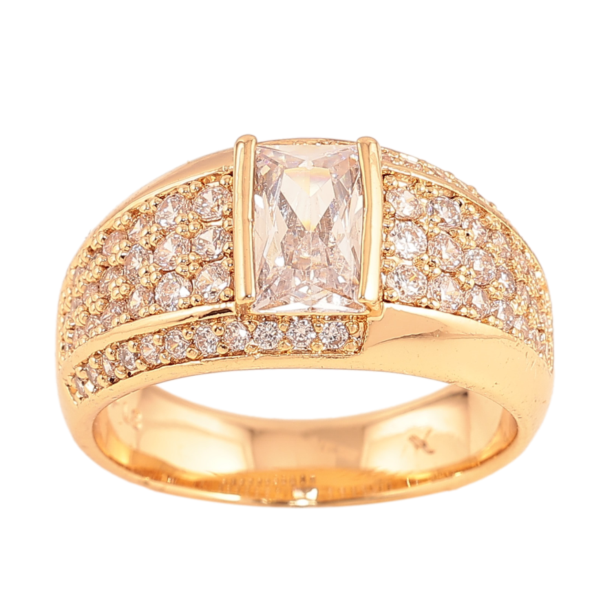 Перстень Xuping колір Позолота 18K "Візерунок з інкрустацією кристалами" фото №1