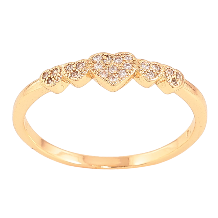 Каблучка Xuping колір Позолота 18K "Сердечки з кристалами" фото №14