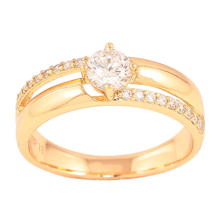 Каблучка Xuping колір Позолота 18K "Візерунок з кристалами" фото №4