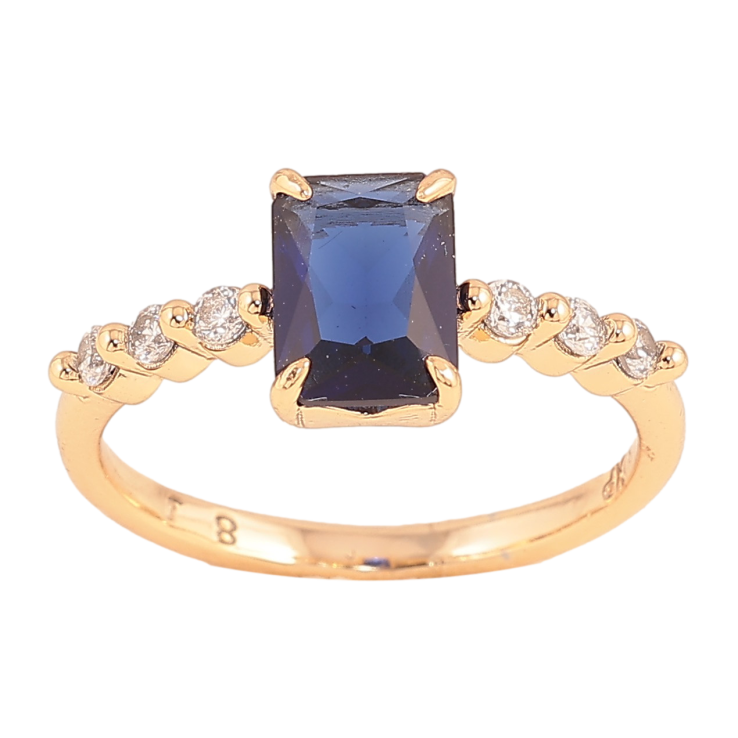 Кольцо Xuping цвет Позолота 18K "Узор с синими кристаллами " фото №20 Кольцо Xuping цвет Позолота 18K "Узор с синими кристаллами " фото №20