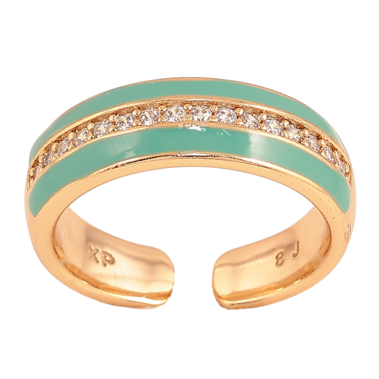 Кольцо Xuping цвет Позолота 18K "Узор с кристаллами и бирюзовой эмалью" фото №24 Кольцо Xuping цвет Позолота 18K "Узор с кристаллами и бирюзовой эмалью" фото №24