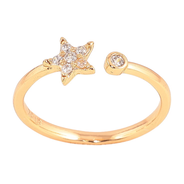 Каблучка Xuping колір Позолота 18K "Зірка з кристалами" фото №9