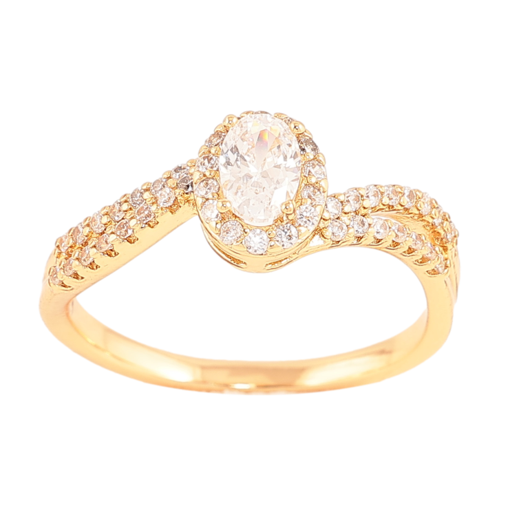 Каблучка Xuping колір Позолота 18K "Візерунок з кристалами" фото №15