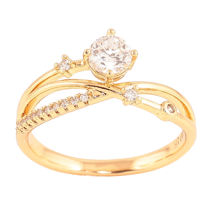 Каблучка Xuping колір Позолота 18K "Візерунок з кристалами" фото №14