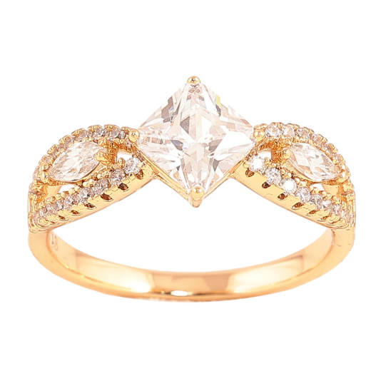 Кольцо Xuping цвет Позолота 18K "Узор с кристаллами" фото №1