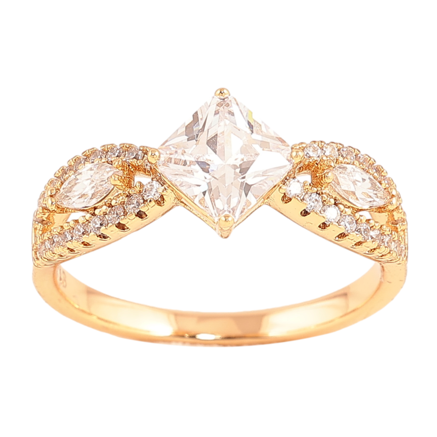 Кольцо Xuping цвет Позолота 18K "Узор с кристаллами" фото №1