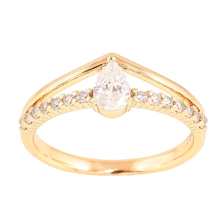 Каблучка Xuping колір Позолота 18K "Візерунок з кристалами" фото №1