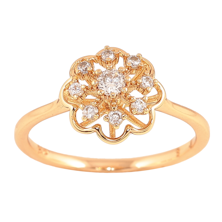 Каблучка Xuping колір Позолота 18K "Квіточка з кристалами" фото №6