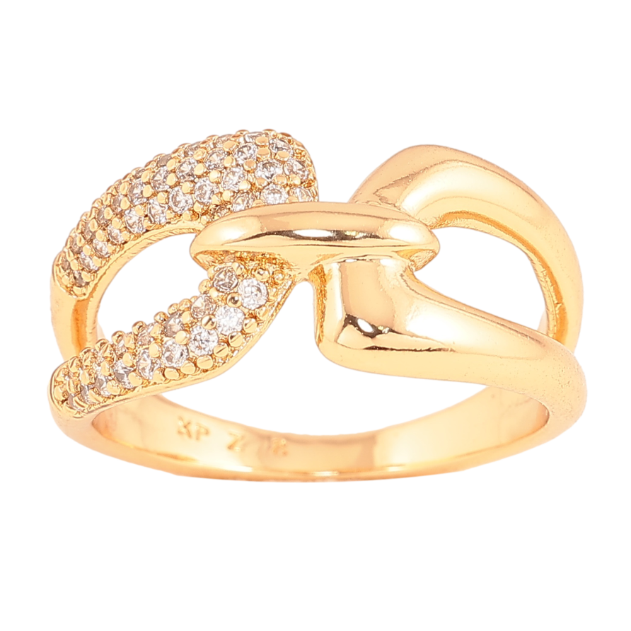 Каблучка Xuping колір Позолота 18K "Візерунок з кристалами" фото №1