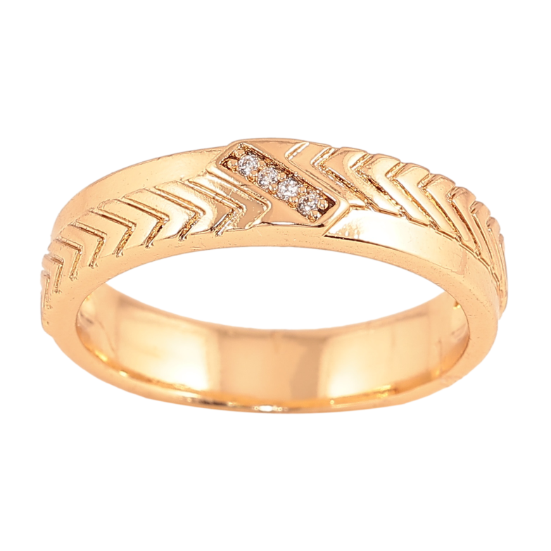 Каблучка Xuping колір Позолота 18K "Візерунок з кристалами" шир. 4.5мм фото №1