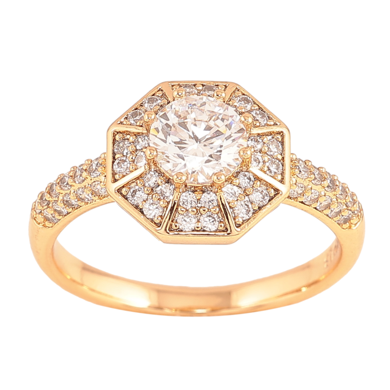 Каблучка Xuping колір Позолота 18K "Візерунок з кристалами" фото №1 Каблучка Xuping колір Позолота 18K "Візерунок з кристалами" фото №1