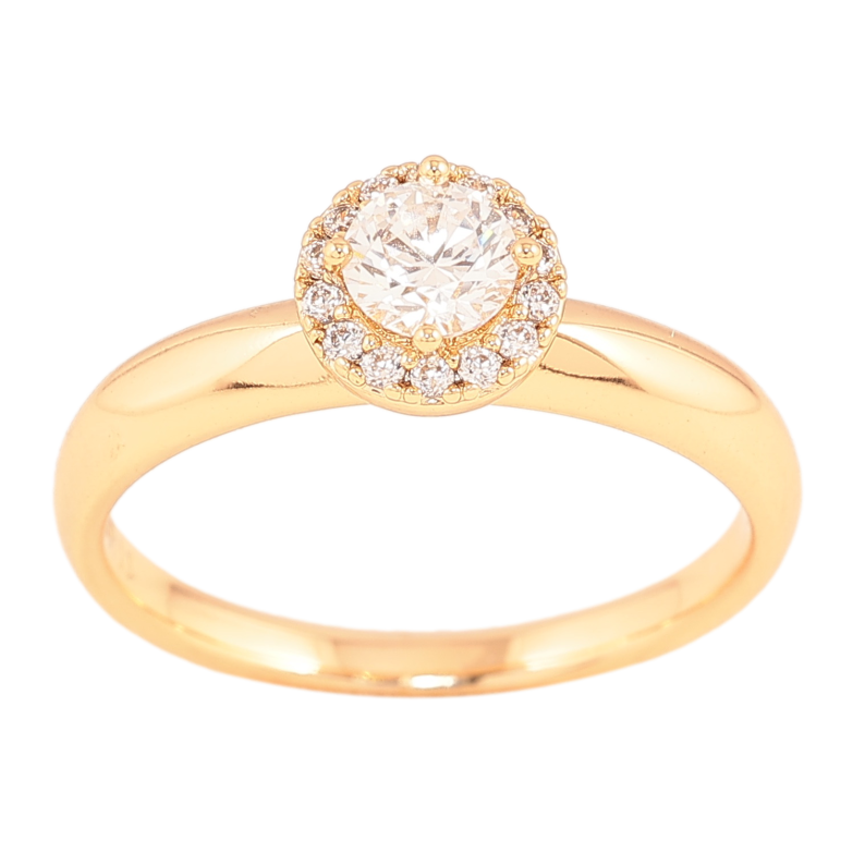 Каблучка Xuping колір Позолота 18K "Візерунок з кристалами" фото №1 Каблучка Xuping колір Позолота 18K "Візерунок з кристалами" фото №1