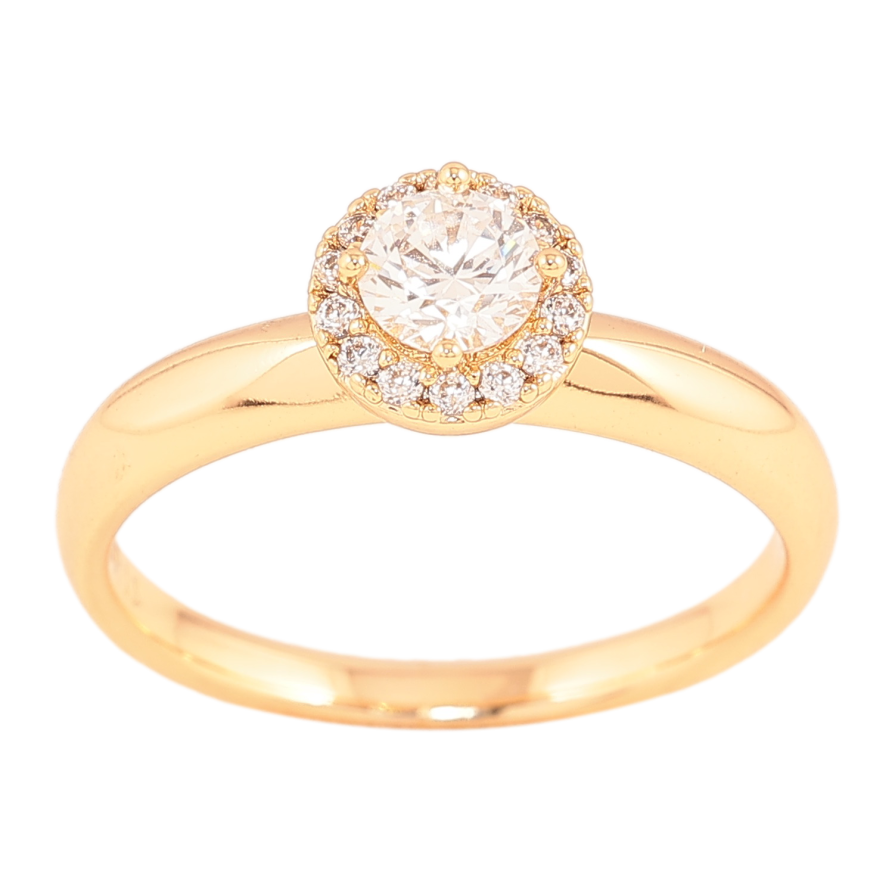 Каблучка Xuping колір Позолота 18K "Візерунок з кристалами" фото №1 Каблучка Xuping колір Позолота 18K "Візерунок з кристалами" фото №1