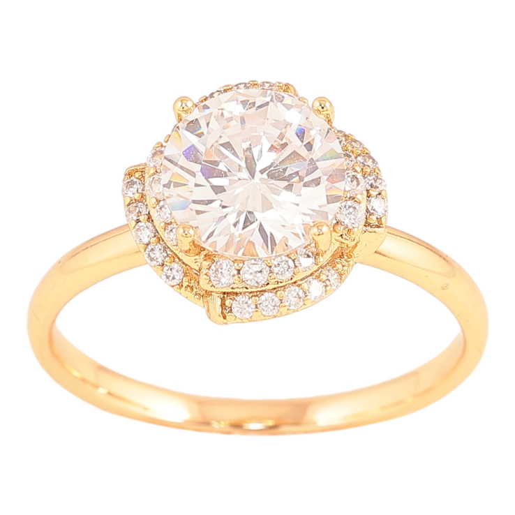 Каблучка Xuping колір Позолота 18K "Візерунок з кристалами" фото №20