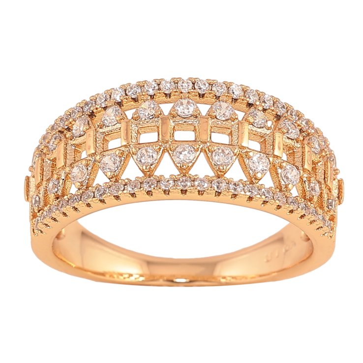 Каблучка Xuping колір Позолота 18K "Візерунок з кристалами" фото №18