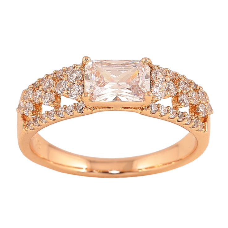 Каблучка Xuping колір Позолота 18K "Візерунок з кристалами" фото №19