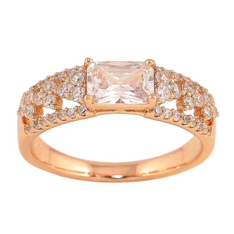 Каблучка Xuping колір Позолота 18K "Візерунок з кристалами" фото №1 Каблучка Xuping колір Позолота 18K "Візерунок з кристалами" фото №1