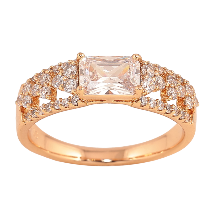 Каблучка Xuping колір Позолота 18K "Візерунок з кристалами" фото №1 Каблучка Xuping колір Позолота 18K "Візерунок з кристалами" фото №1