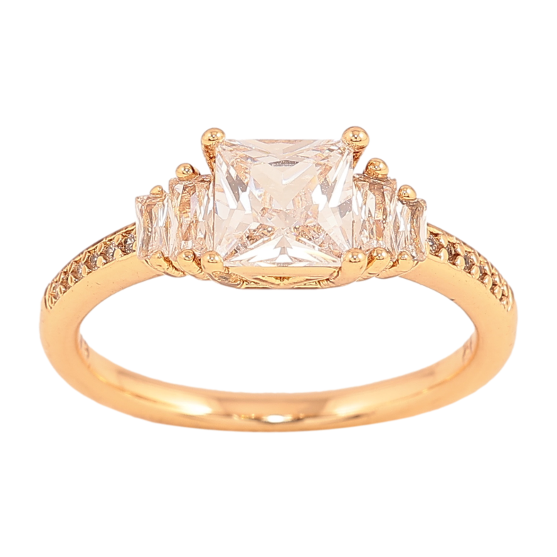 Каблучка Xuping колір Позолота 18K "Візерунок з кристалами" фото №1 Каблучка Xuping колір Позолота 18K "Візерунок з кристалами" фото №1