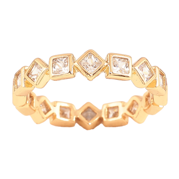 Каблучка Xuping колір Позолота 18K "Доріжка кристалів" фото №13