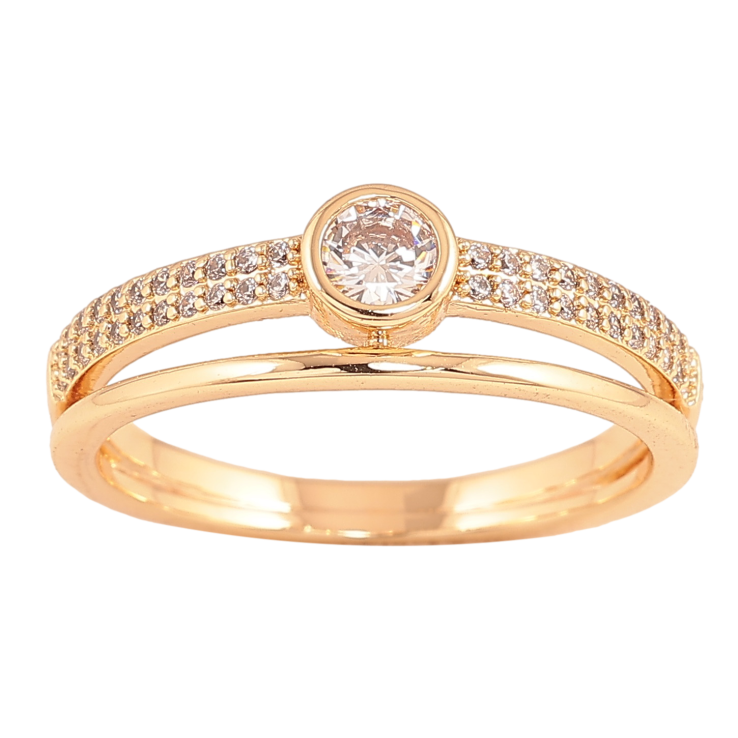 Каблучка Xuping колір Позолота 18K "Візерунок з кристалами" фото №9