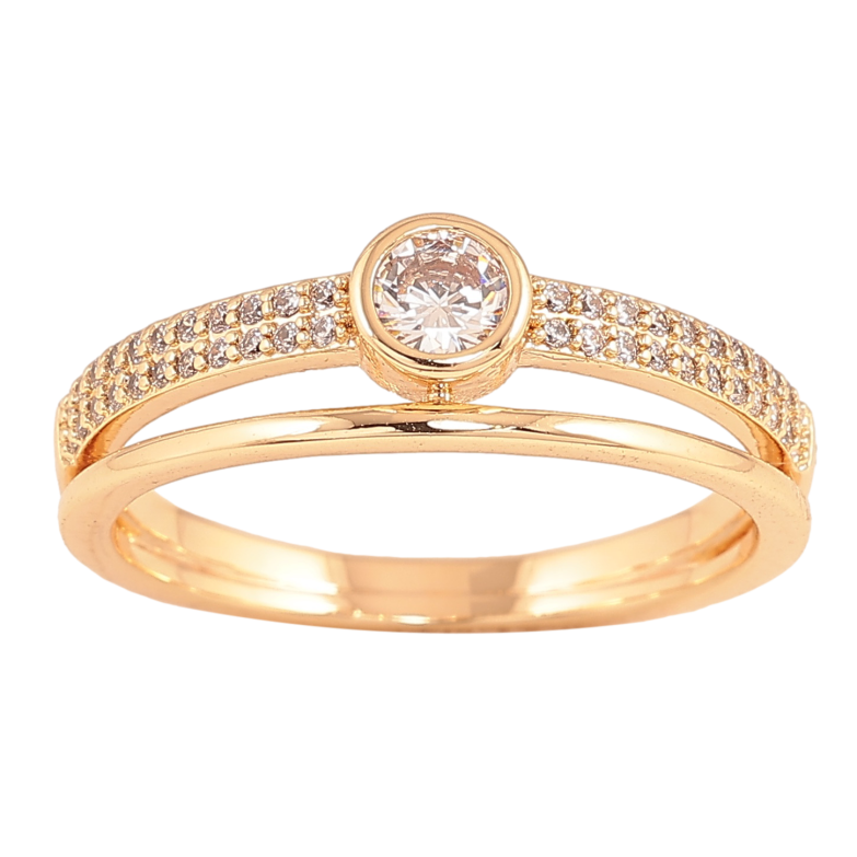 Каблучка Xuping колір Позолота 18K "Візерунок з кристалами" фото №1 Каблучка Xuping колір Позолота 18K "Візерунок з кристалами" фото №1