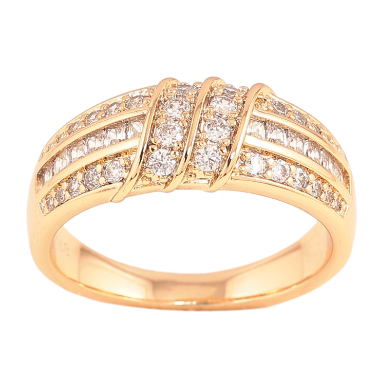 Каблучка Xuping колір Позолота 18K "Візерунок з кристалами" фото №6