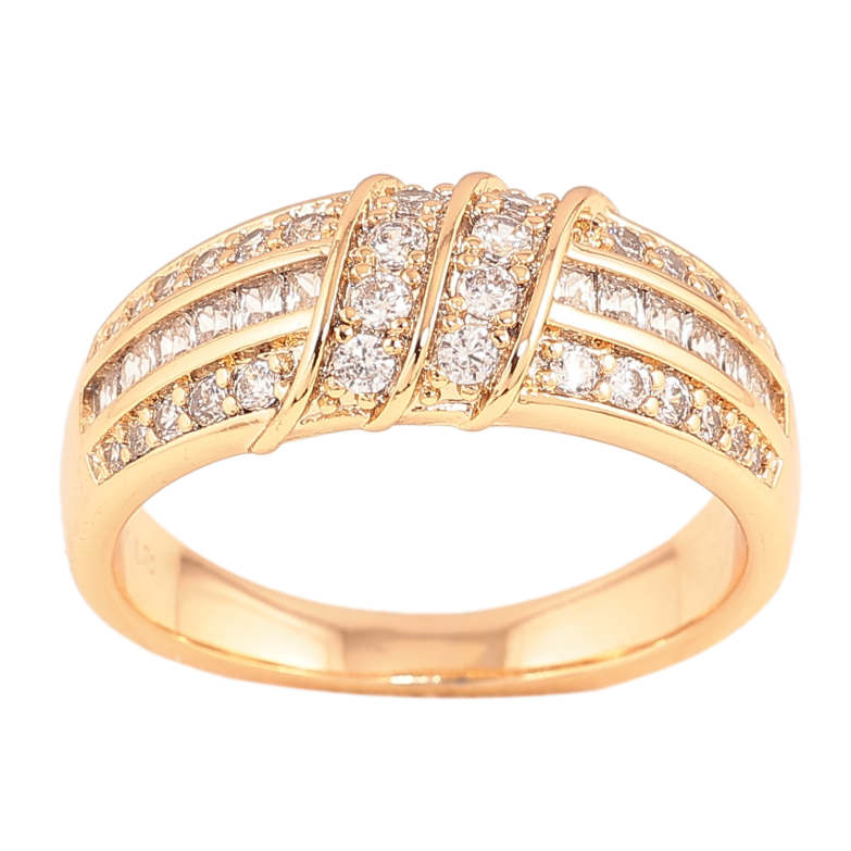 Каблучка Xuping колір Позолота 18K "Візерунок з кристалами" фото №2 Каблучка Xuping колір Позолота 18K "Візерунок з кристалами" фото №2