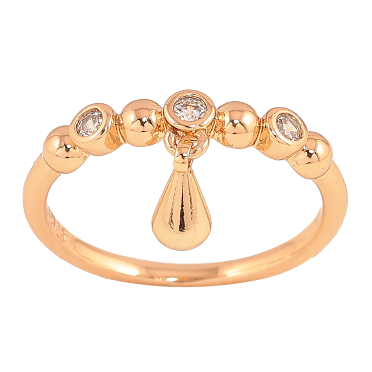 Каблучка Xuping колір Позолота 18K "Візерунок з кристалами" фото №3