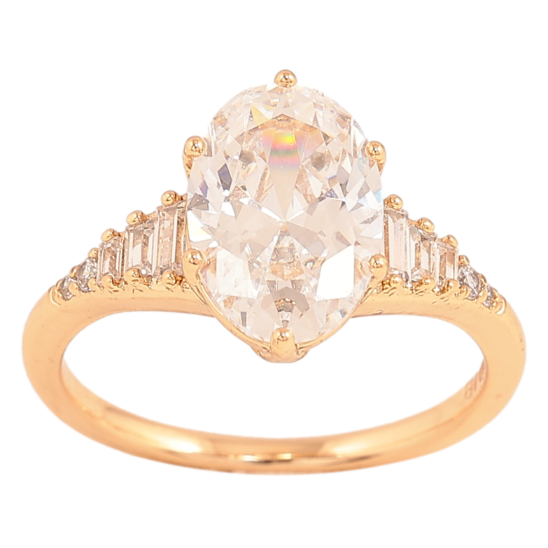 Каблучка Xuping колір Позолота 18K "Візерунок з кристалами" фото №1