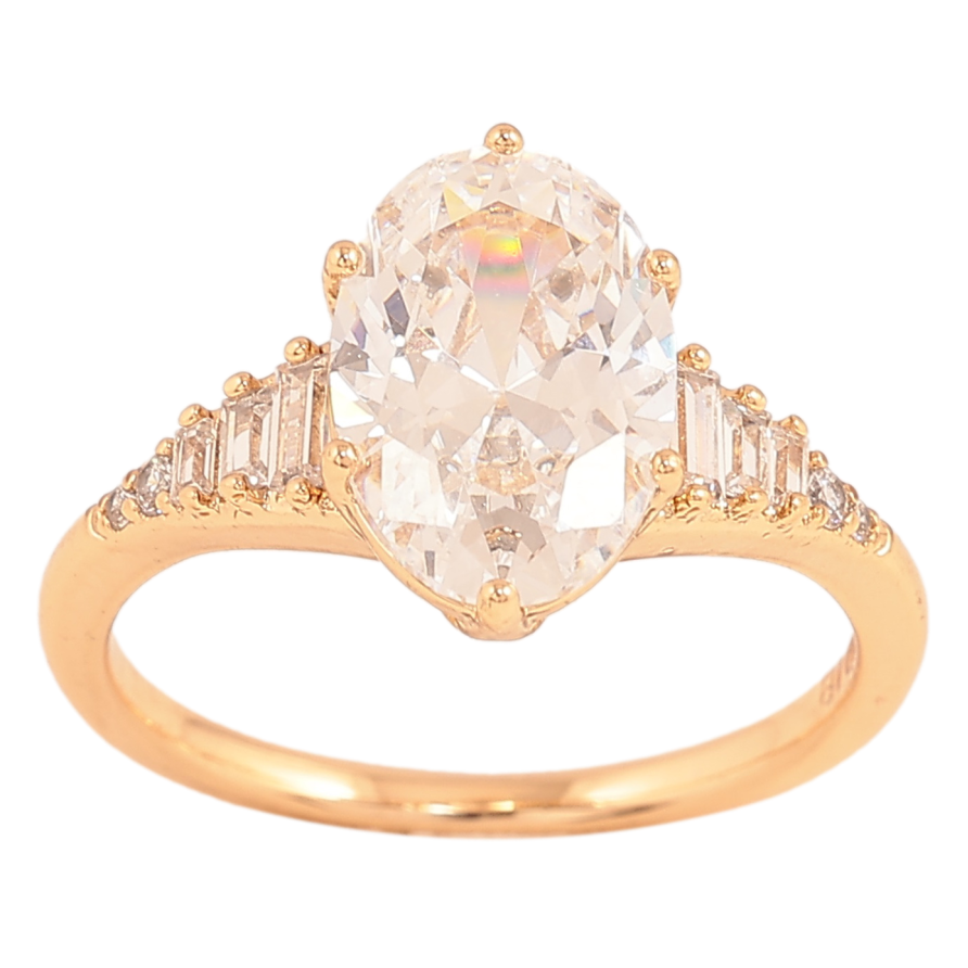 Каблучка Xuping колір Позолота 18K "Візерунок з кристалами" фото №1