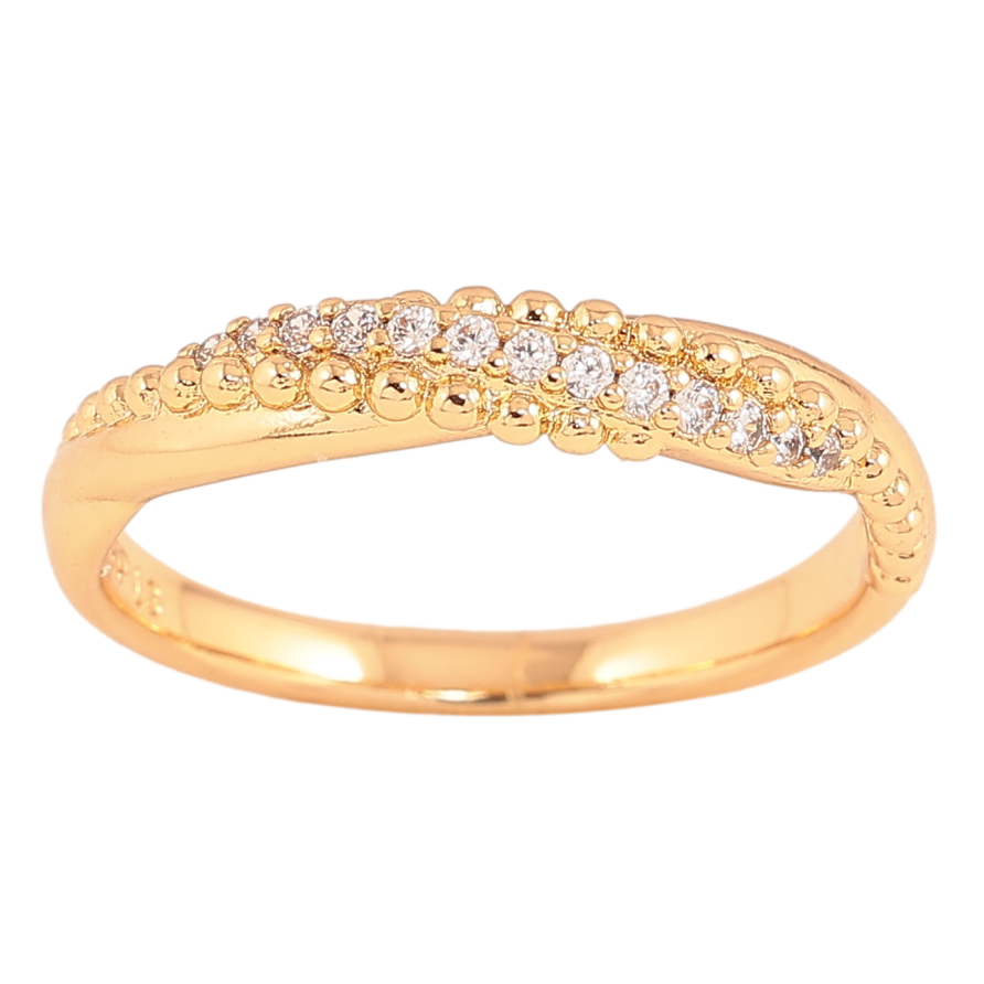 Каблучка Xuping колір Позолота 18K "Візерунок з кристалами" фото №1