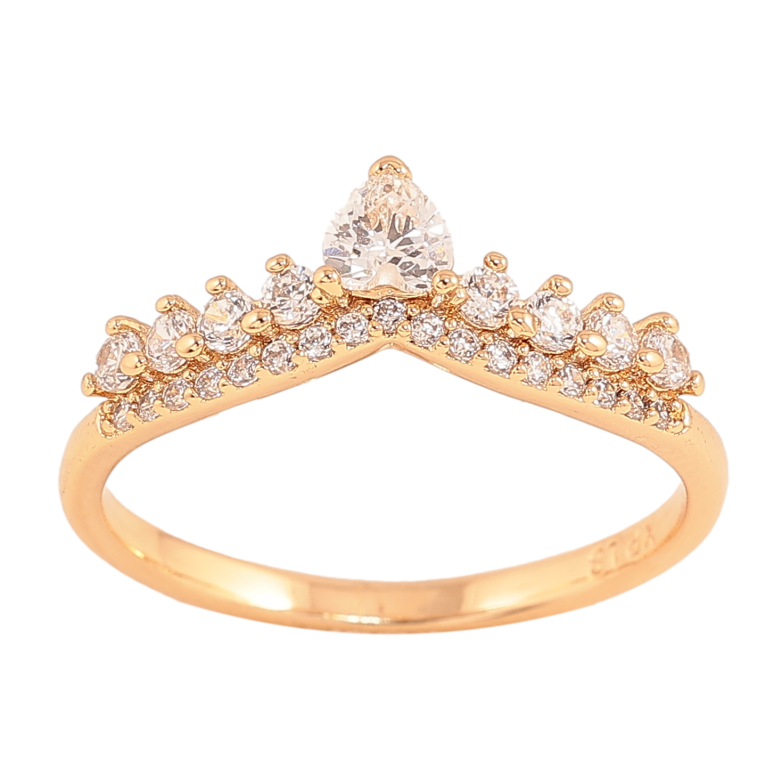 Каблучка Xuping колір Позолота 18K "Візерунок з кристалами" фото №1