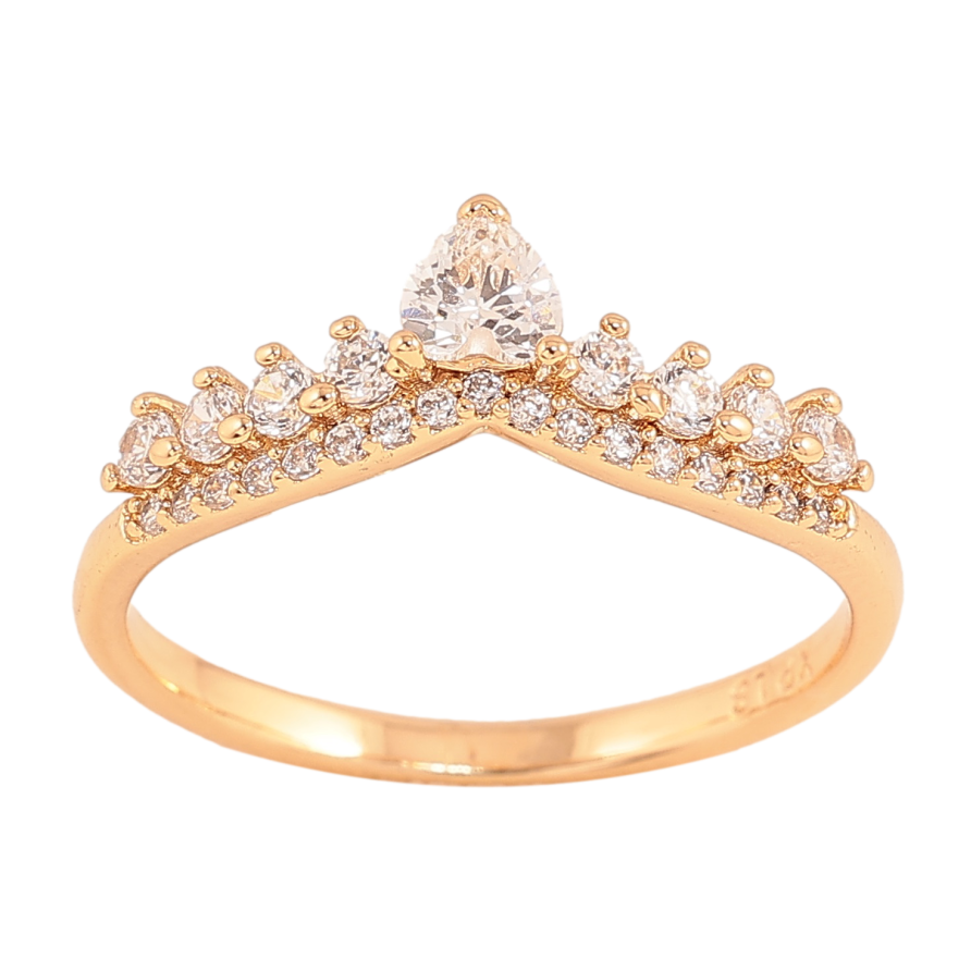 Каблучка Xuping колір Позолота 18K "Візерунок з кристалами" фото №1