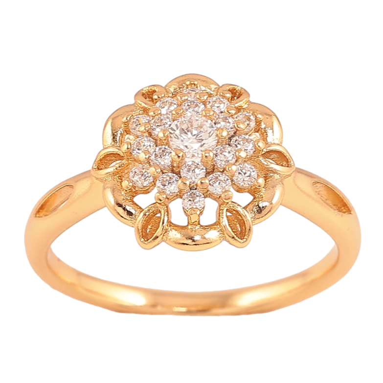 Каблучка Xuping колір Позолота 18K "Візерунок з кристалами" фото №1