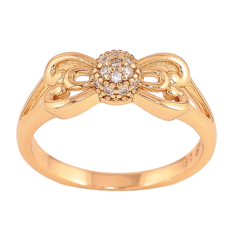 Каблучка Xuping колір Позолота 18K "Бант з кристалами" фото №10 Каблучка Xuping колір Позолота 18K "Бант з кристалами" фото №10