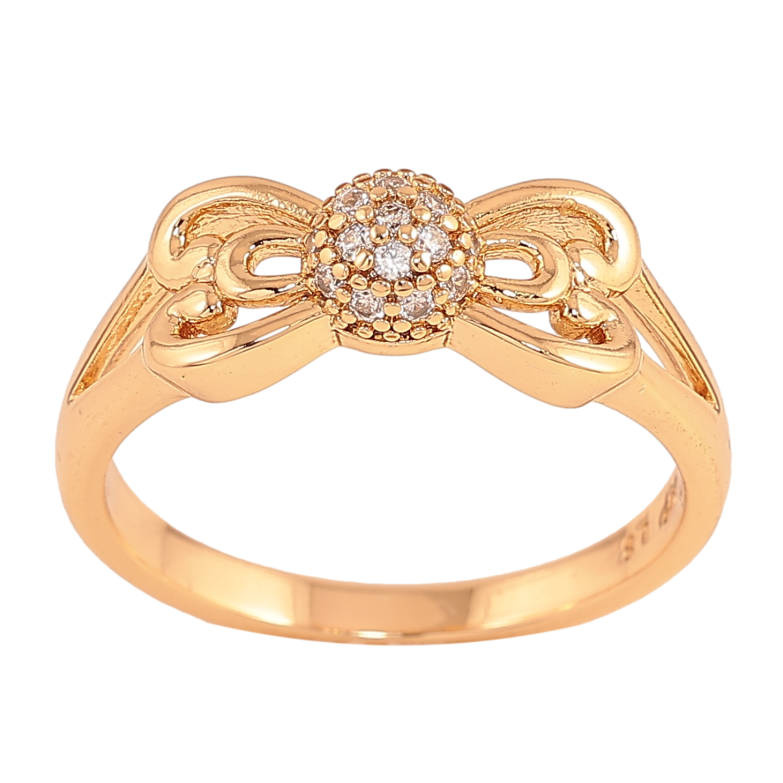 Каблучка Xuping колір Позолота 18K "Бант з кристалами" фото №1