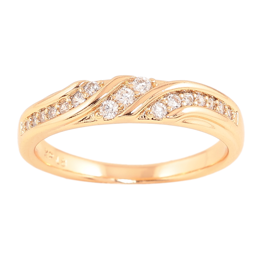 Каблучка Xuping колір Позолота 18K "Візерунок з кристалами" фото №1