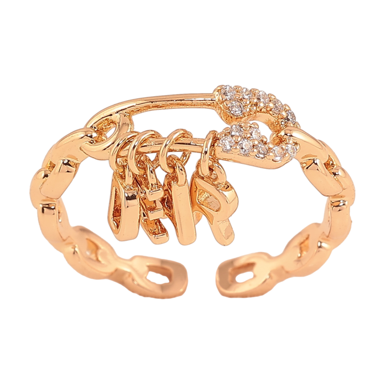 Каблучка Xuping колір Позолота 18K "Булавка з підвісками Dear" фото №1