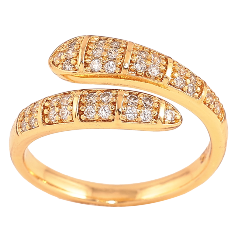 Каблучка Xuping колір Позолота 18K "Візерунок з кристалами" фото №2 Каблучка Xuping колір Позолота 18K "Візерунок з кристалами" фото №2